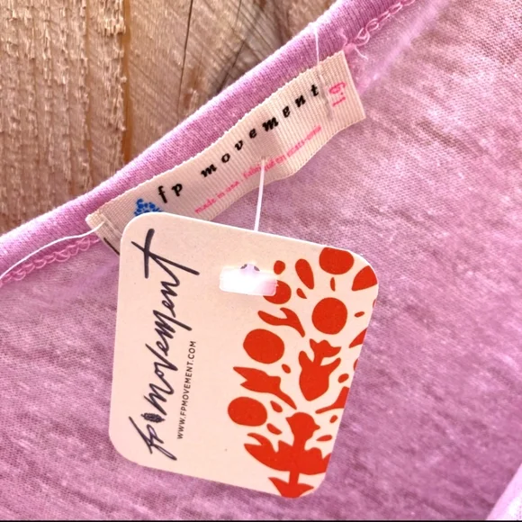 Free People Movement Pink Burnout Acid Wash Tank Top - Picture 4 of 5